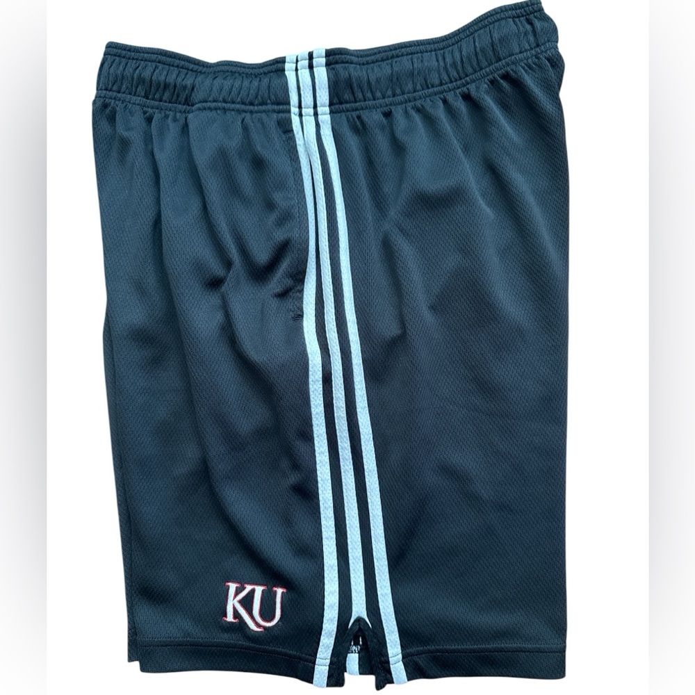 KU Kansas Jayhawks Men’s Size Large Black‎ Adidas Basketball Shorts Logo B-Ball